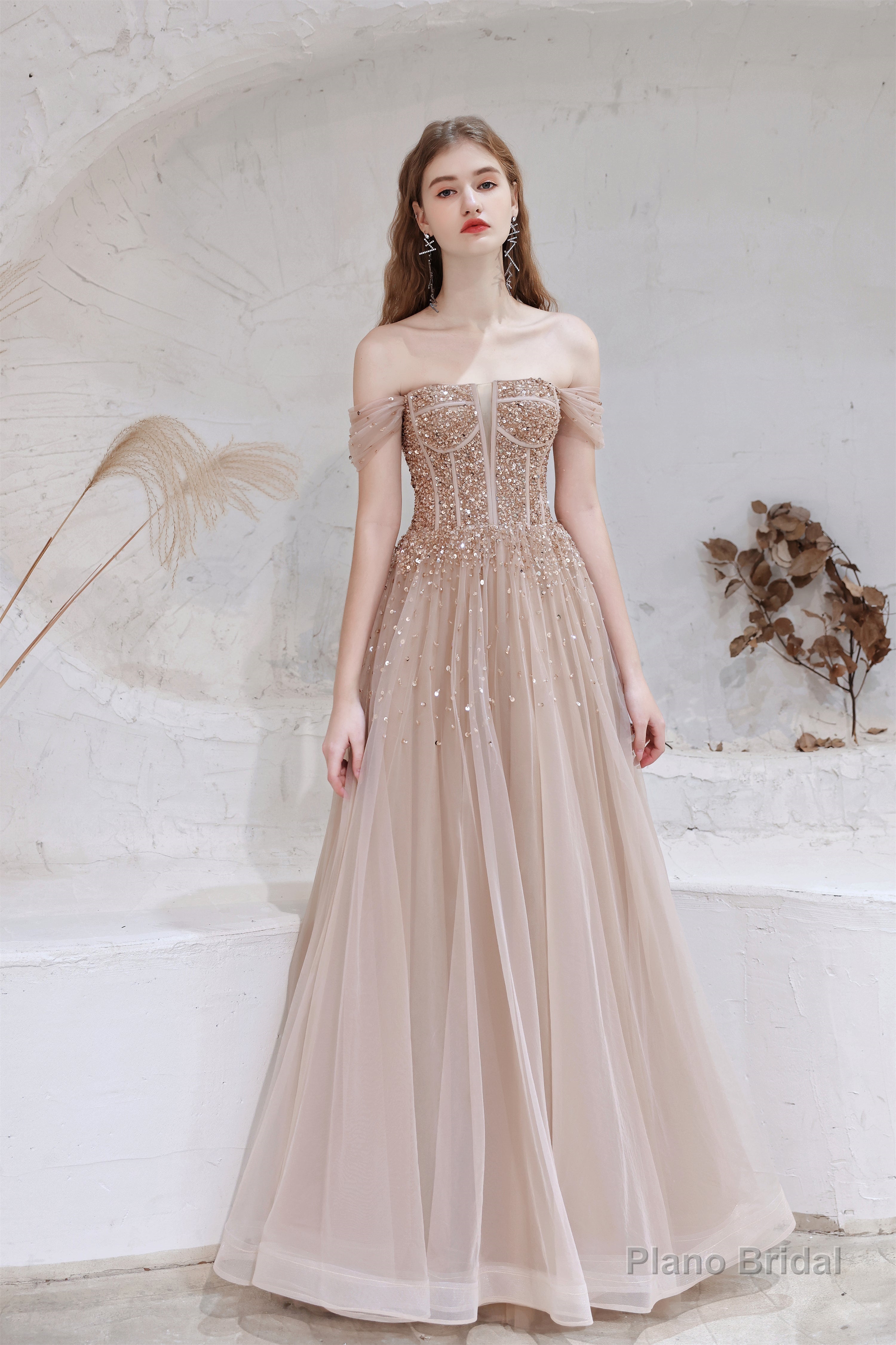 A-Line Strapless Starlight Princess Prom Dresses Main image