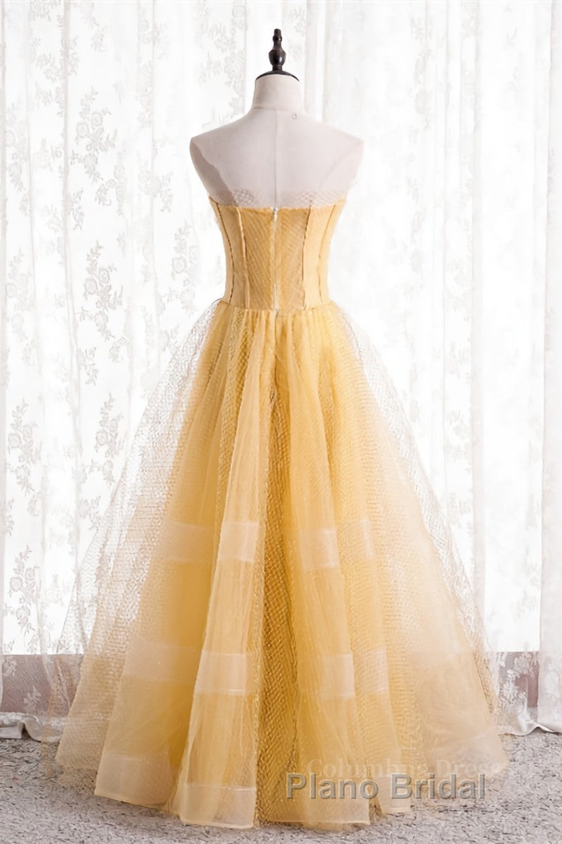 A-line Strapless Tulle Long Formal Dress with Multi Flares Boning Secondary image