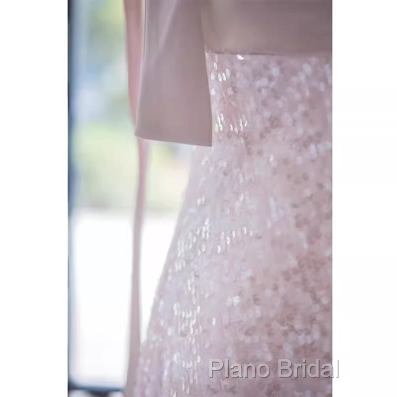 A Line Straps Pink Satin Long Formal Prom Dresses