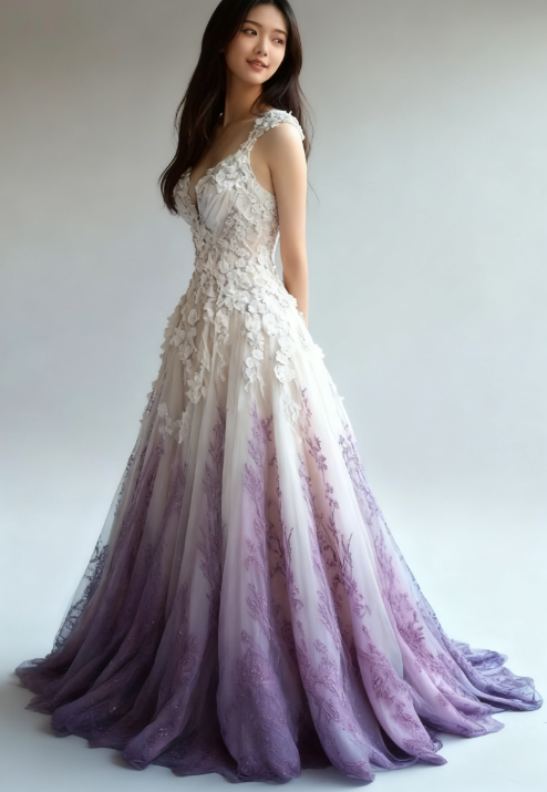 A-Line Straps Tulle Beaded Long Formal Prom Dresses Applique Sweetheart Neck Formal Evening Gown