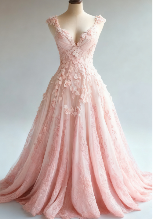 A-Line Straps Tulle Beaded Long Formal Prom Dresses Applique Sweetheart Neck Formal Evening Gown
