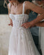 A Line Straps Tulle Long Wedding Dresses Princess Bridal Gown