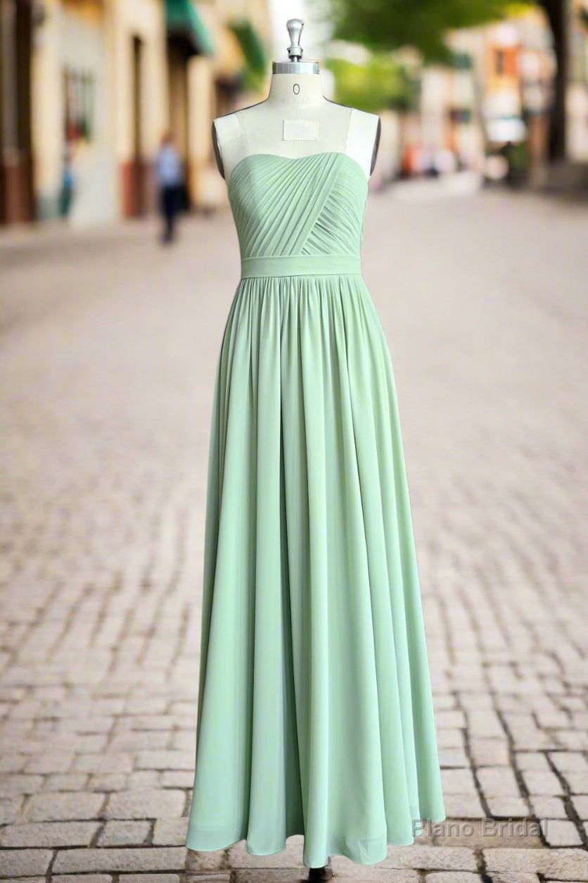 A-line Sweetheart Chiffon Floor-Length Long Bridesmaid Dress Main image