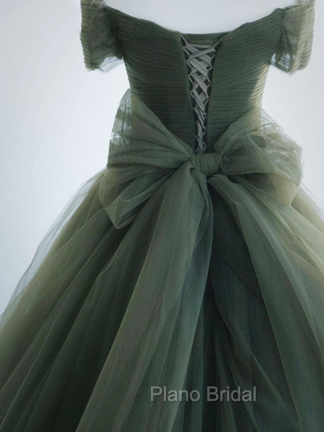 A-Line Sweetheart Neck Green Long Formal Prom Dresses, Sweep Train Green Formal Dresses