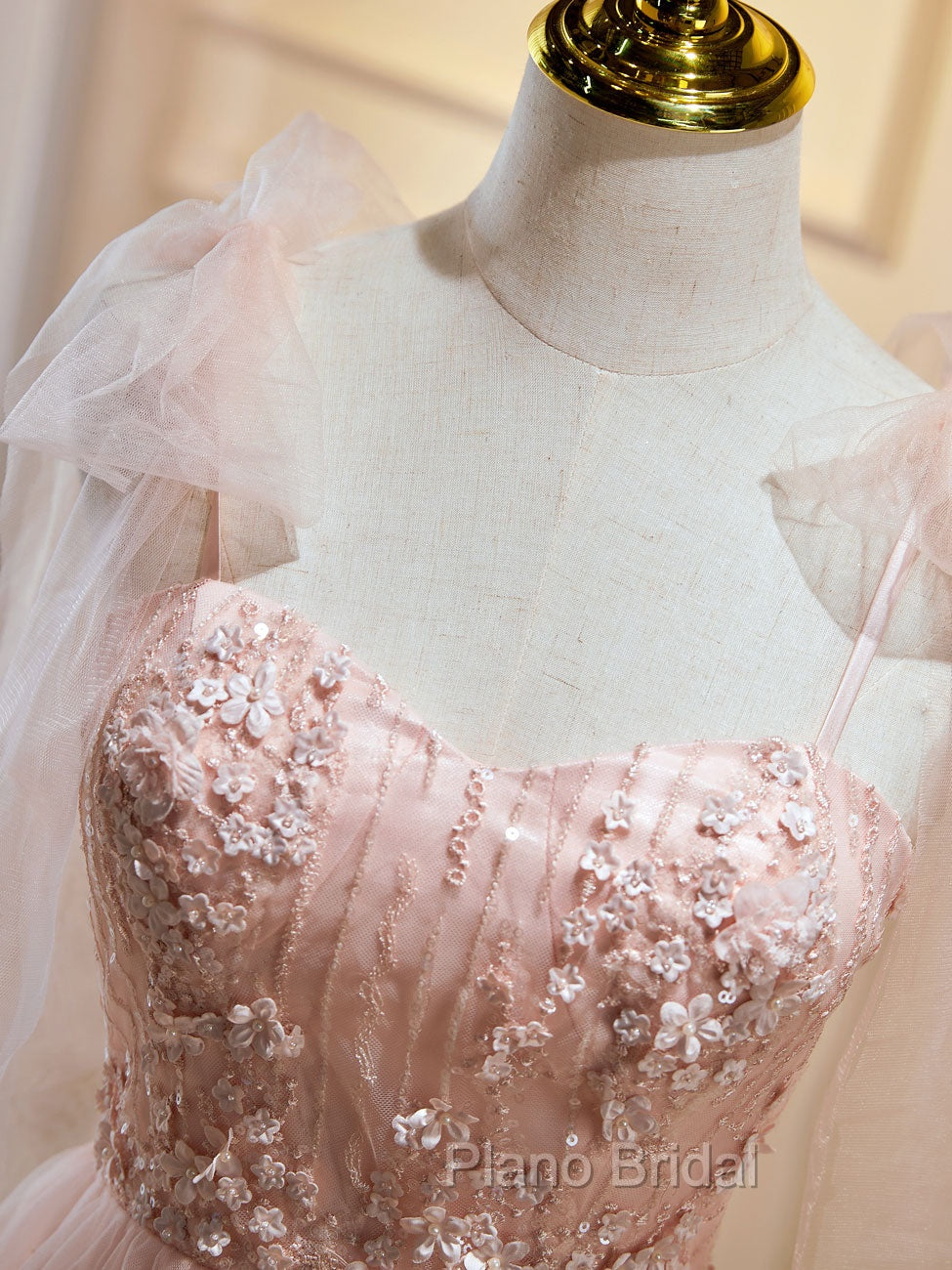 A Line Sweetheart Neck Pink Short Formal Prom Dresses, Formal Puffy Pink Homecoming Dresses with Lace Applique Beading Secondary image