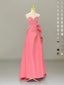 A-Line Sweetheart Neck Satin Pink Long Formal Prom Dresses, Pink Long Formal Dresses