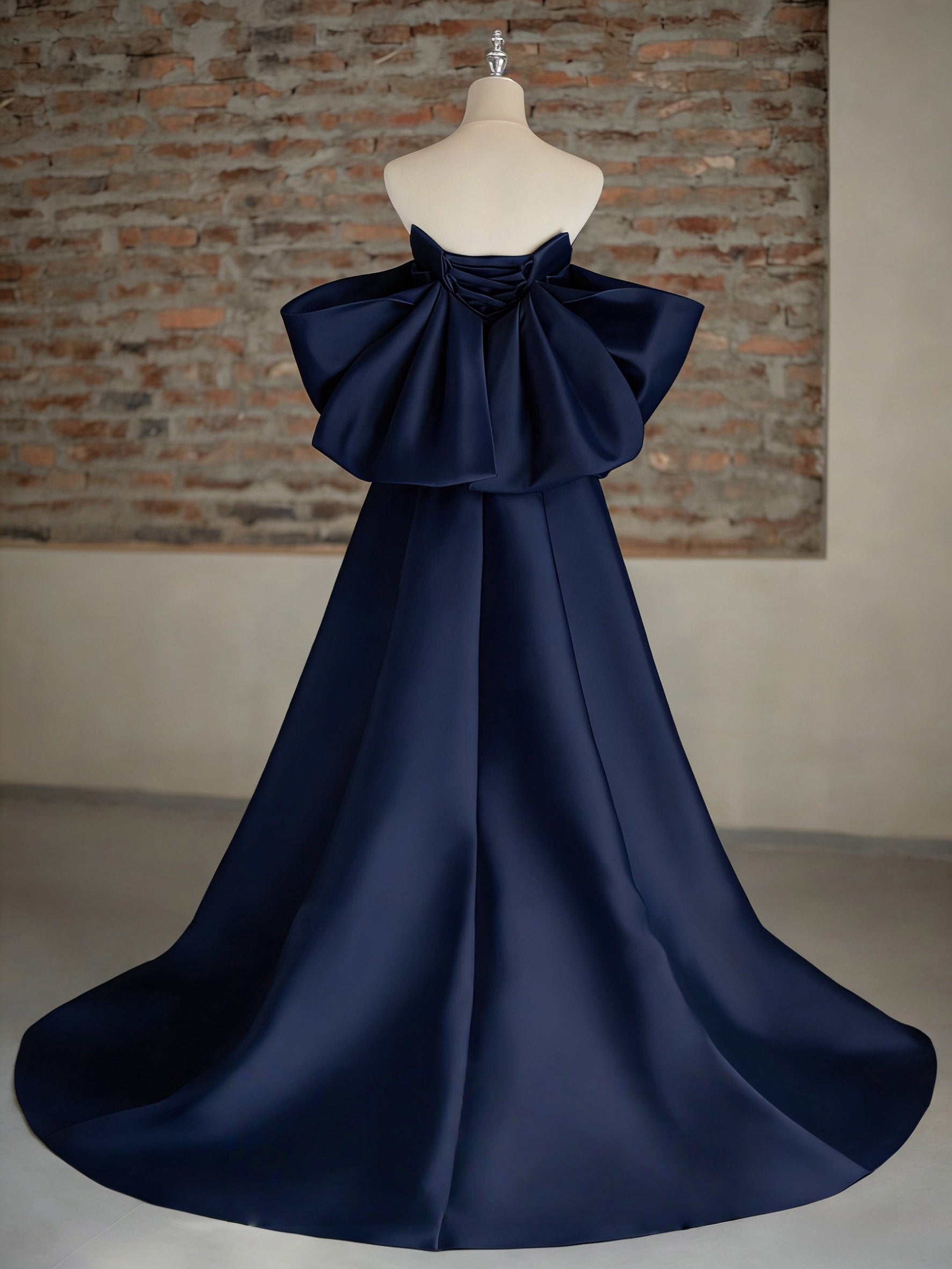 A-Line Sweetheart Neck Sweep Train Satin Ivory Long Formal Prom Dresses