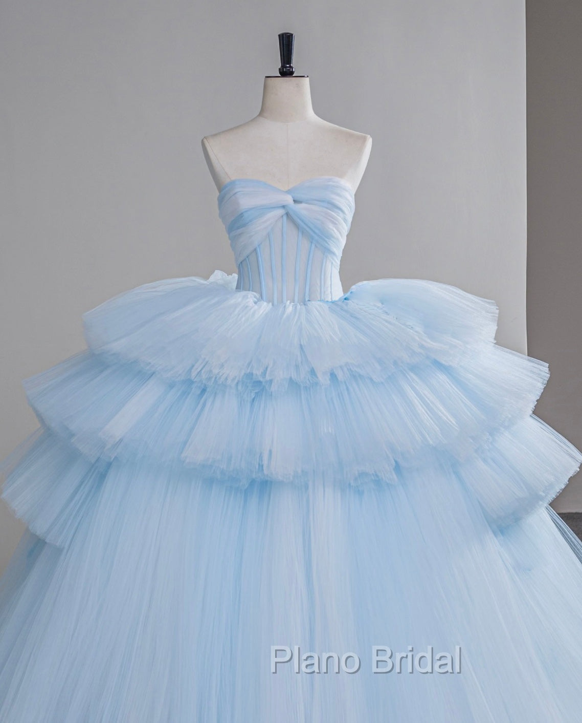 A-Line Sweetheart Neck Tulle Blue Long Formal Prom Dresses, Blue Long Evening Gown