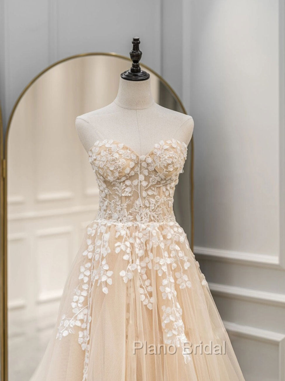 A Line Sweetheart Neck Tulle lace Blue Long Formal Prom Dresses, Lace Formal Gown Graduation Dresses