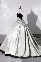 A-Line Sweetheart Neckline Long Formal Gown, Beautiful Strapless Evening Party Dresses