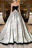 A-Line Sweetheart Neckline Long Formal Gown, Beautiful Strapless Evening Party Dresses