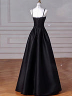 A-Line Sweetheart ??Formal Prom Dresses For Birthday&Graduation-Burgundy Satin Long Formal Evening Dresses