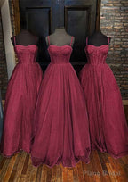 A-line Sweetheart Spaghetti Straps Long/Floor-Length Glitter Prom Dresses With Pockets