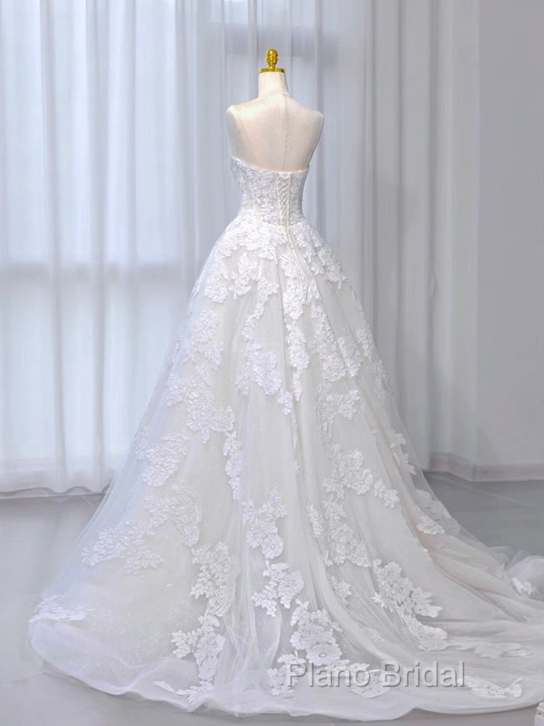 A-Line Tulle Lace Beige Long Formal Prom Dresses, Beige Long Formal Dresses Secondary image