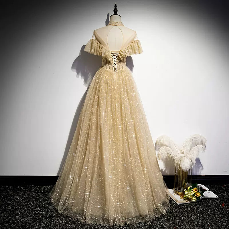 A Line Tulle Long Formal Prom Dresses Secondary image