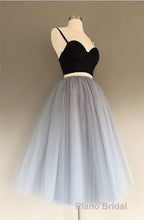 A Line Two Piece Homecoming Dresses Short Tulle Formal Prom Gowns