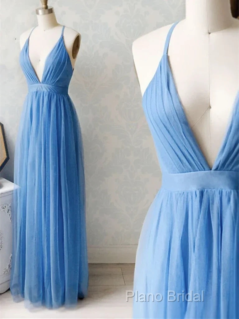 A-Line V Neck Chiffon Long Formal Prom Dresses Formal Dresses Bridesmaid Dresses Secondary image