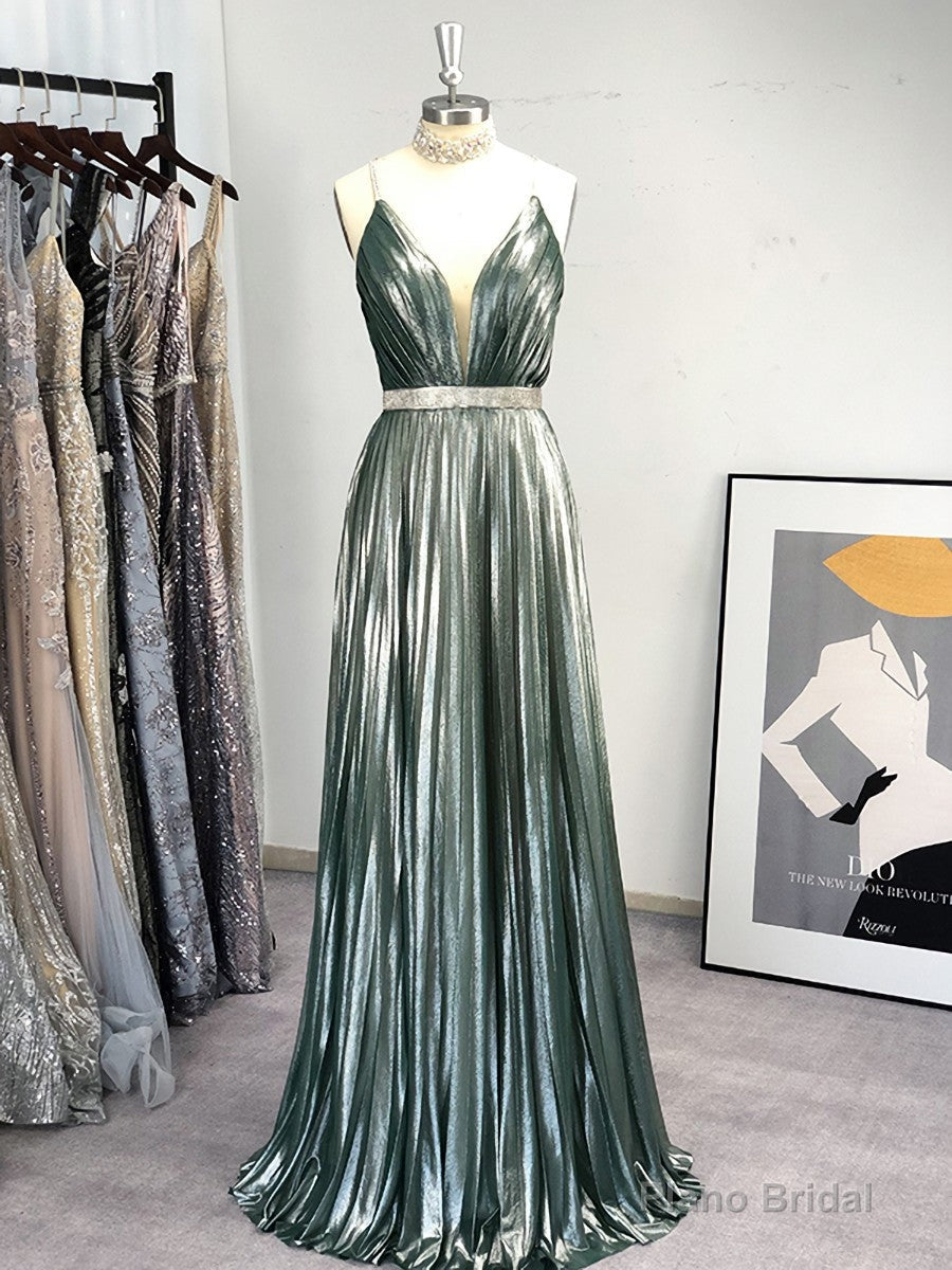 A-line V-neck Ruffles Floor-Length Dress Main image