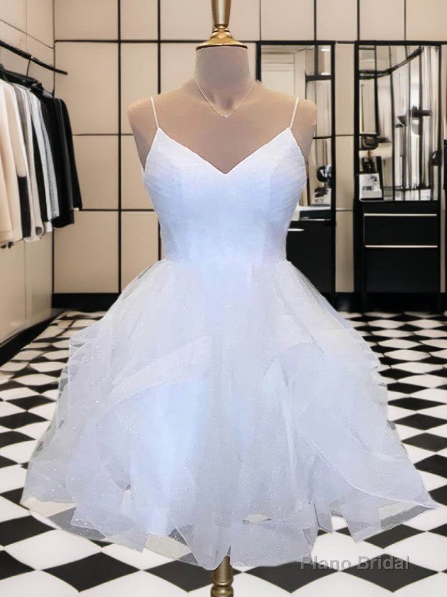A-line V-neck Ruffles Short/Mini Tulle Dress Main image