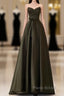 A-Line V Neck Satin