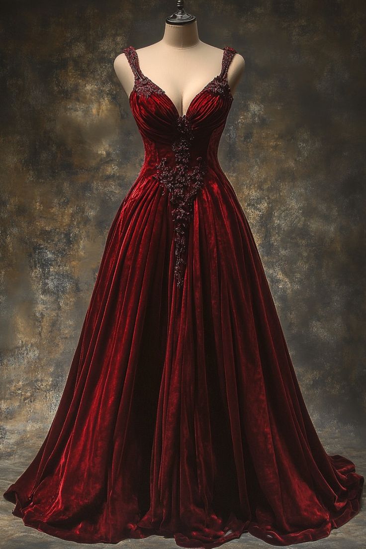 A Line Velvet Burgundy Formal Prom Dresses Formal Evening Formal Dresses