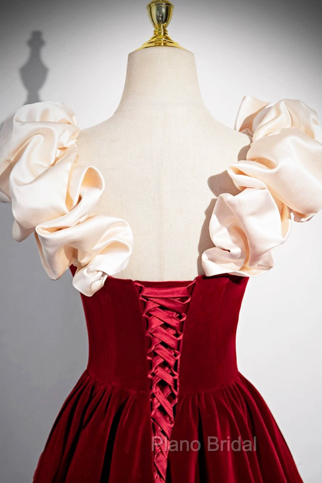 A-Line Velvet Floor Length Formal Prom Dresses, Burgundy Off the Shoulder Evening Party Dresses