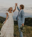 A Line Wedding Dresses Long Square Neck Bridal Dresses