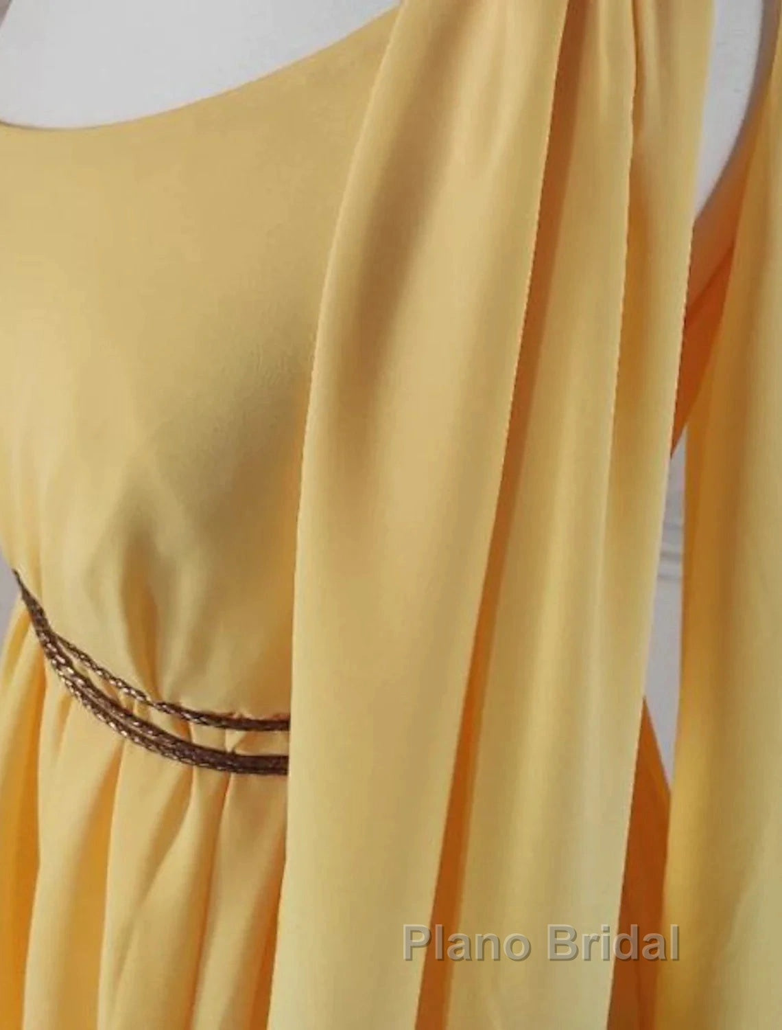 A-Line Wedding Guest Dresses Elegant Dresses Evening Party Court Train Sleeveless One Shoulder Chiffon With Strappy Secondary image