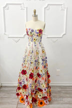 A-Line Wedding Guest Dresses Floral Dresses Wedding Guest Floor Length Sleeveless Illusion Neck Wednesday Addams Family Cotton Backless With Embroidery Appliques