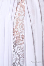 A-line White Evening Dresses Straps Chiffon Long Formal Dresses