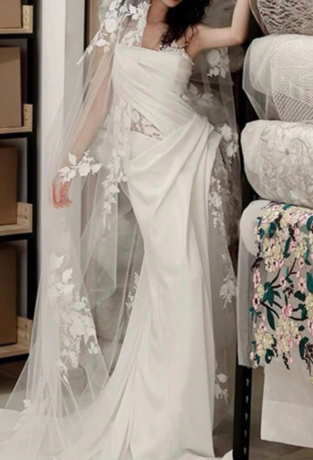 A Line White Birthday Party Dresses Lace Wedding Dresses