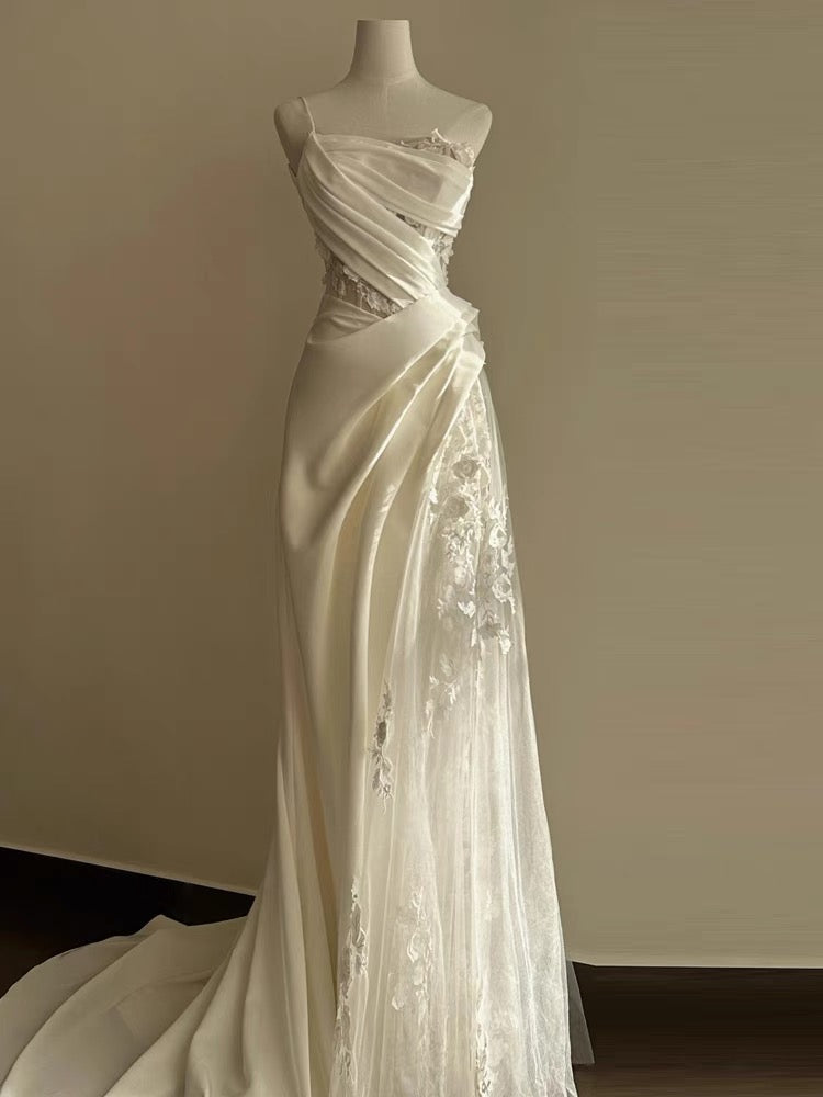 A Line White Birthday Party Dresses Lace Wedding Dresses Main image
