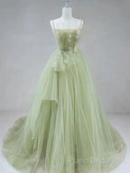 A-Shaped Tight Fitting Corset With Sage Green Chiffon On The Back Long Adult Dresses Sage Formal Prom Dresses