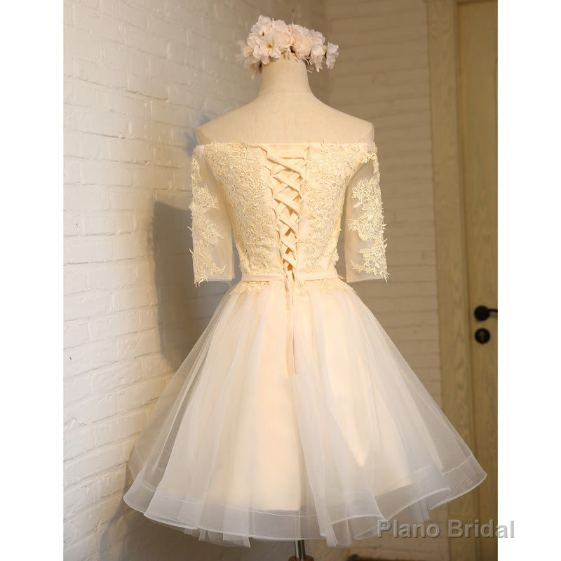 Adorable Knee Length Tulle with Lace Applique Party Dress, Homecoming Dress Main image