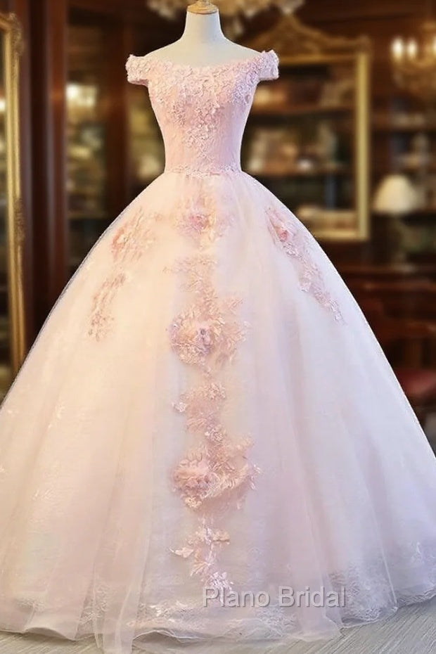 Adorable Pink Tulle Off Shoulder Pink Party Dresses , Sweetheart Formal Dresses
