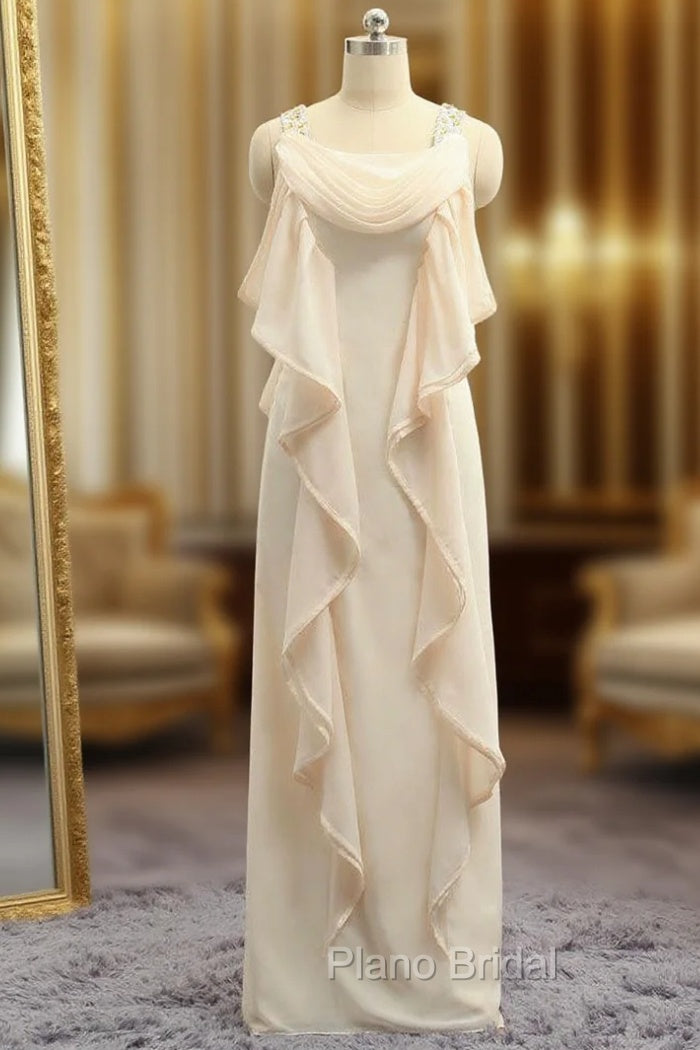 Advanced Mother Of The Bride Dresses Sheath Floor Length Chiffon Ruffles Main image