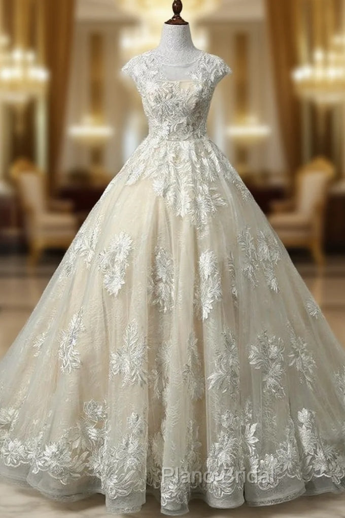 Advanced Sexy A-line Wedding Dresses Scoop Neck Tulle