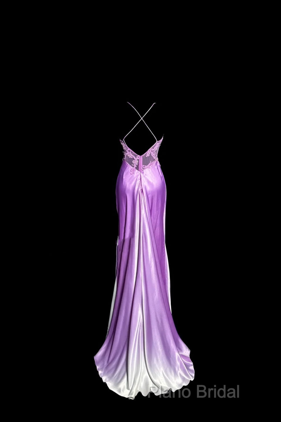 Aesthetic A Line Halter Neckline Lilac Satin Formal Prom Dresses Ruffle Long Party Dresses Secondary image