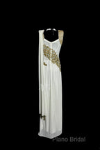 Aesthetic A Line Square Neckline White Chiffon Formal Prom Dresses Ruffle Long Party Dresses