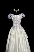 Aesthetic Ball Gown Off The Shoulder White Formal Prom Dresses Ruffle Long Party Dresses