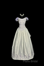 Aesthetic Ball Gown Off The Shoulder White Formal Prom Dresses Ruffle Long Party Dresses
