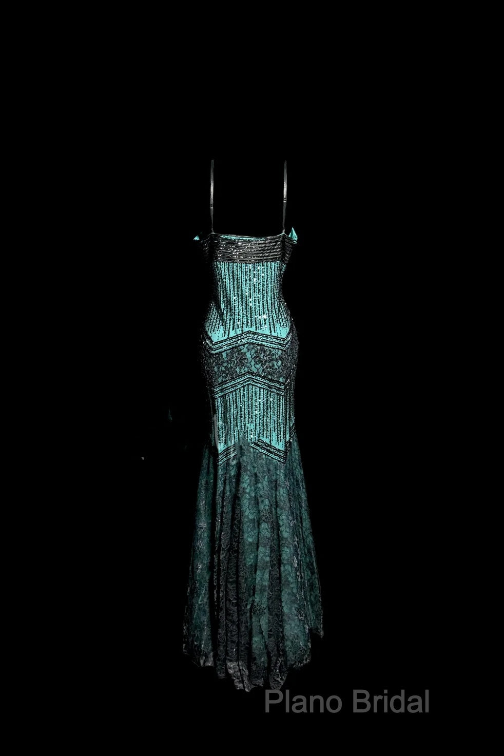 Aesthetic Mermaid Spaghetti Straps Green Formal Prom Dresses Long Party Dresses