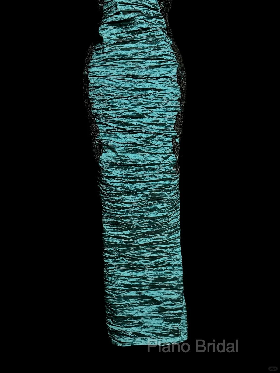 Aesthetic Mermaid Square Neckline Blue Taffeta Formal Prom Dresses Ruffle Long Party Dresses