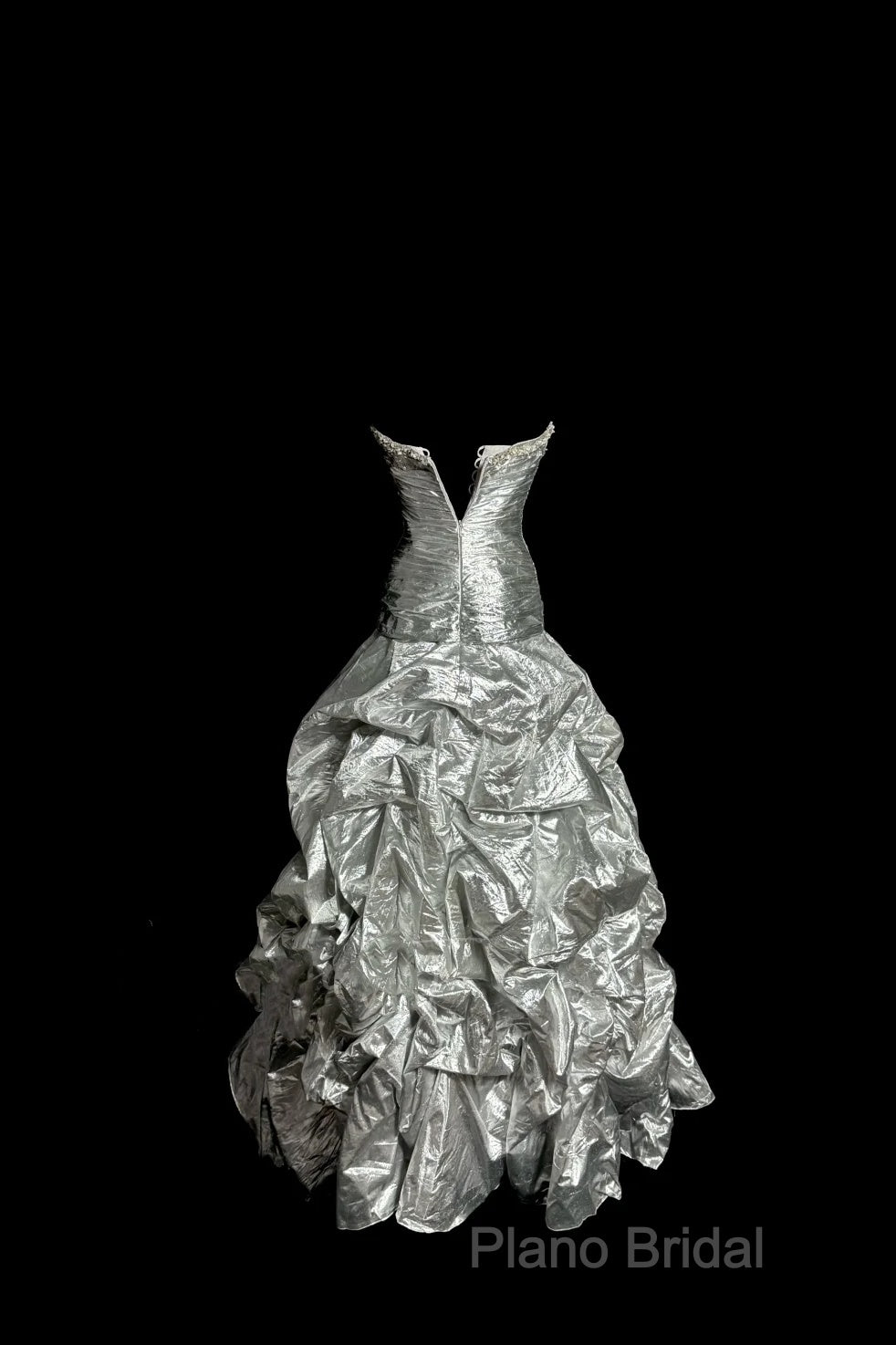 Aesthetic Mermaid Sweetheart Neckline Gray Taffeta Formal Prom Dresses Ruffle Long Party Dresses Secondary image