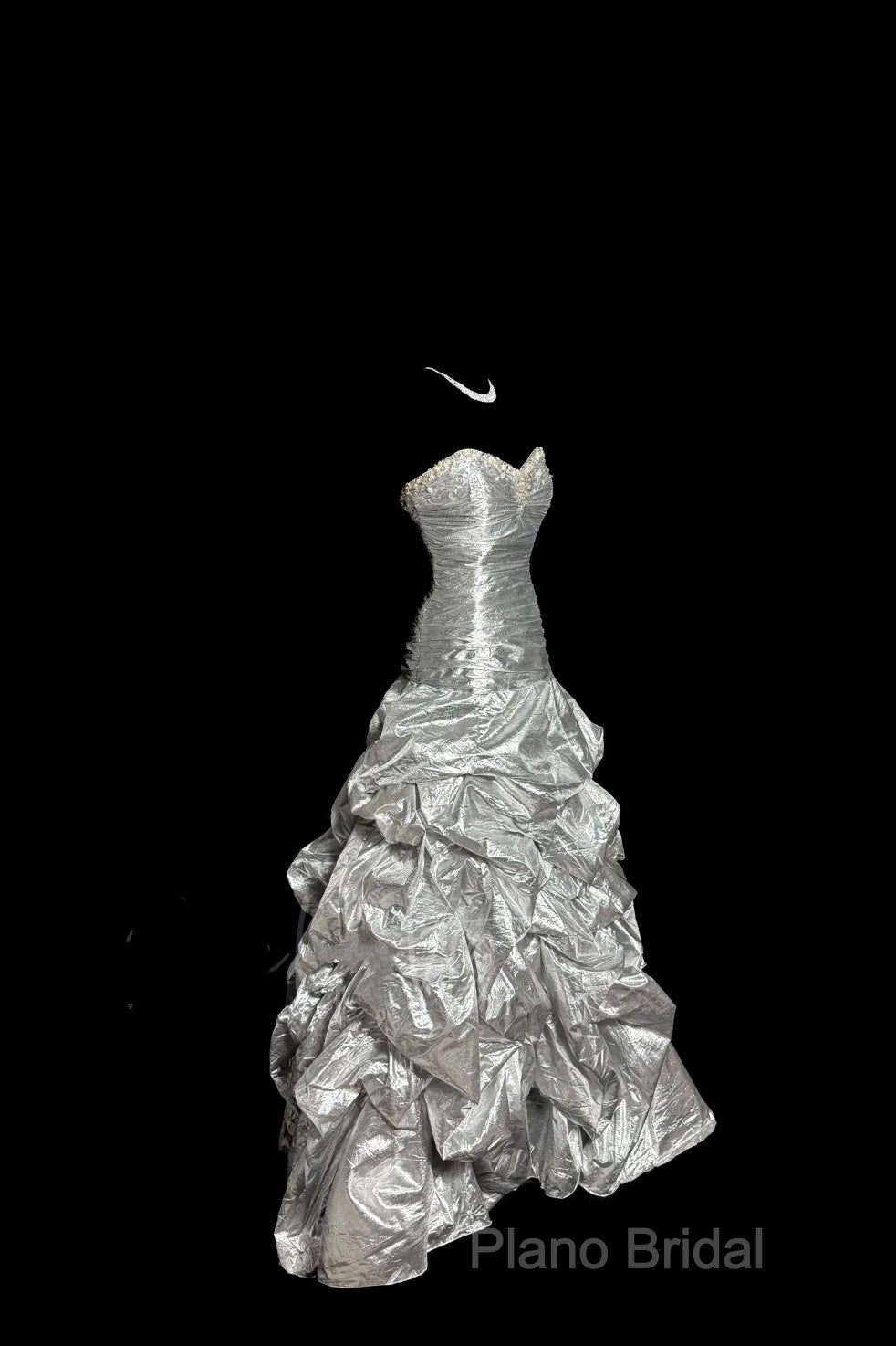 Aesthetic Mermaid Sweetheart Neckline Gray Taffeta Formal Prom Dresses Ruffle Long Party Dresses