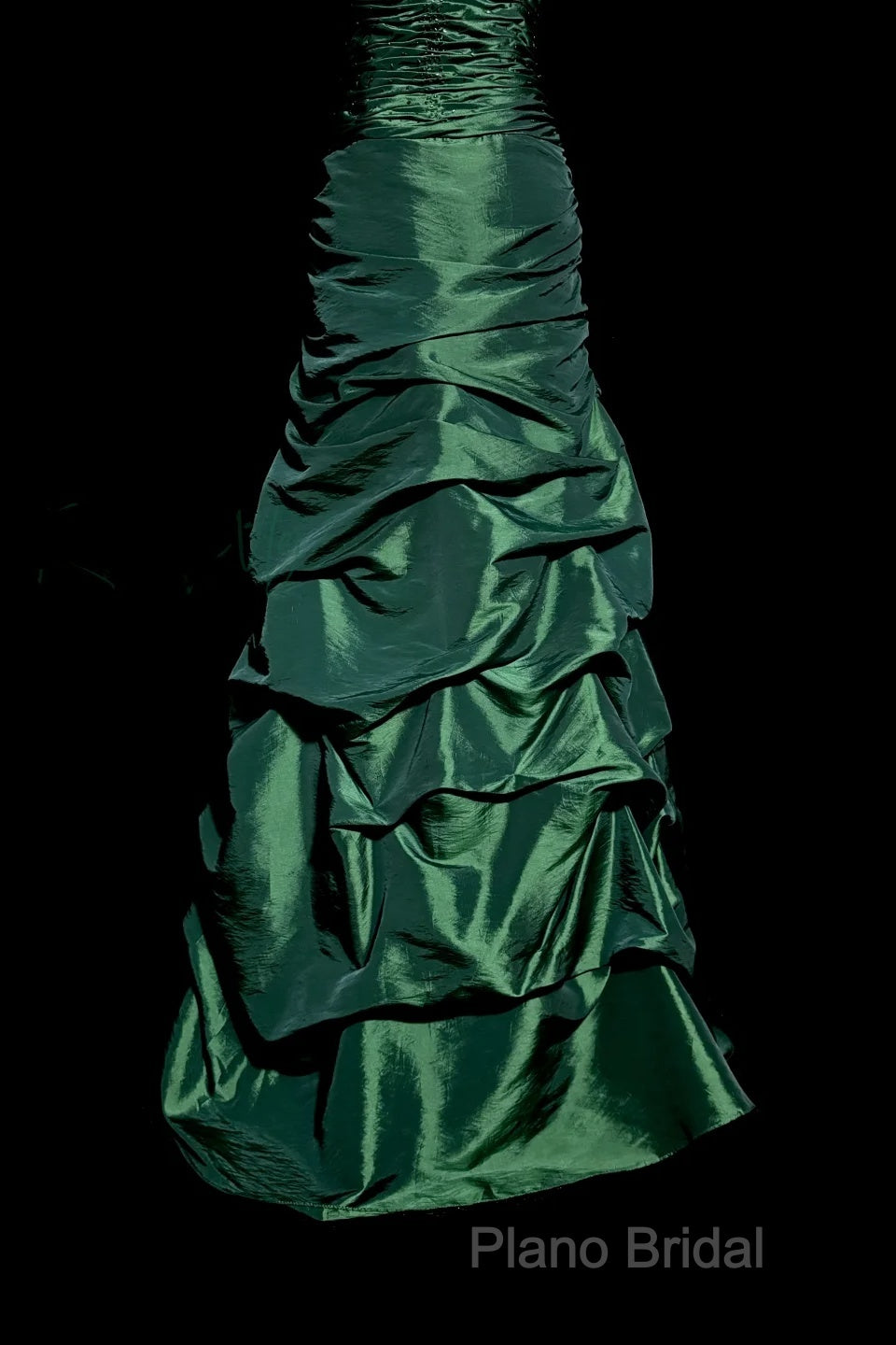 Aesthetic Mermaid Sweetheart Neckline Green Taffeta Formal Prom Dresses Ruffle Long Party Dresses