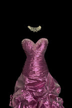 Aesthetic Mermaid Sweetheart Neckline Taffeta Formal Prom Dresses Ruffle Long Party Dresses