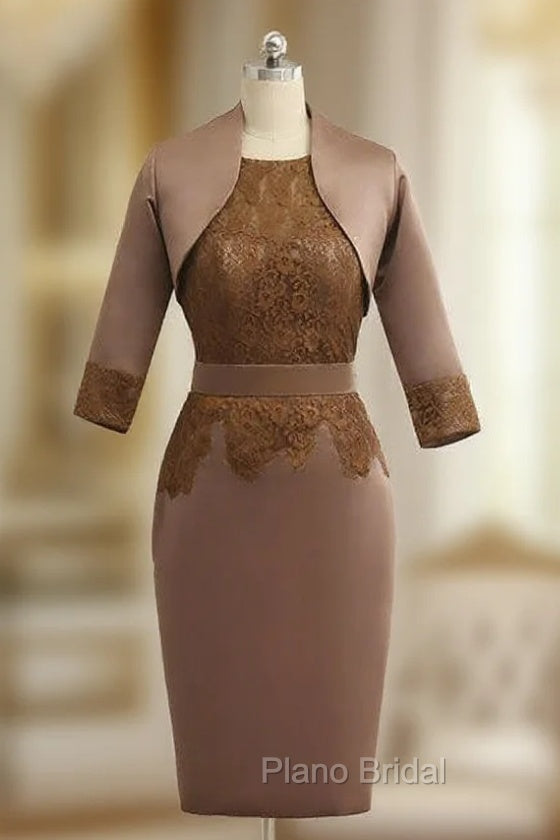 Amazing Brown Mother Of The Bride Dresses Sheath With Jacket Main image
