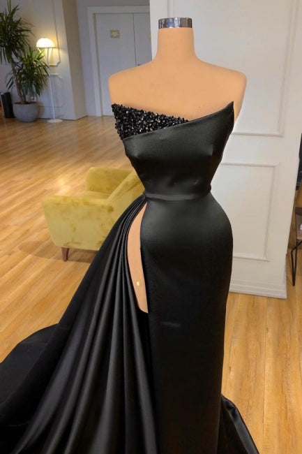 Amazing Long Black Sleeveless Graduation Dresses Prom Dresses With Split Online Secondary image