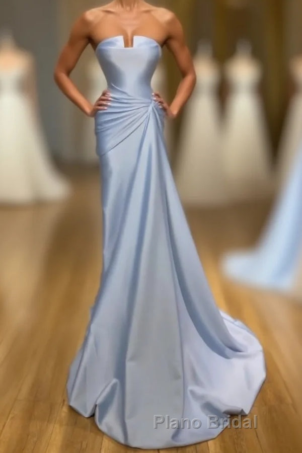 Amazing Long Blue Mermaid Graduation Dresses Fabulous Sleeveless Formal Prom Dresses Main image